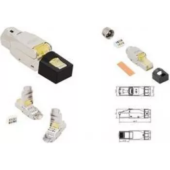 LogiLink MP0085 veldconfectoneerbare Cat.8.1 RJ45-stekker, afgeschermd, extra kort