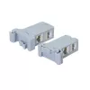 LogiLink DIN-rail montageadapter met 2 Cat.6A afgeschermde inline-koppelingen, 10G, PoE++ (MP0079)