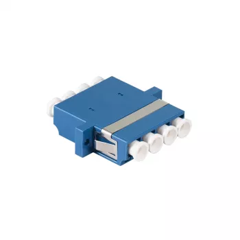 LogiLink LC quad glasvezeladapter, 12-pack, blauw, flensmontage, singlemode