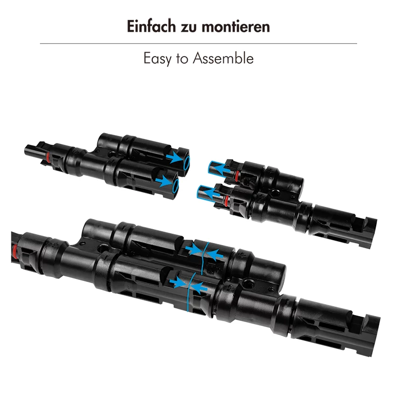LogiLink solar Y-connector set, 2 stuks, MC4-compatibel, stekker & bus, PVC, zwart