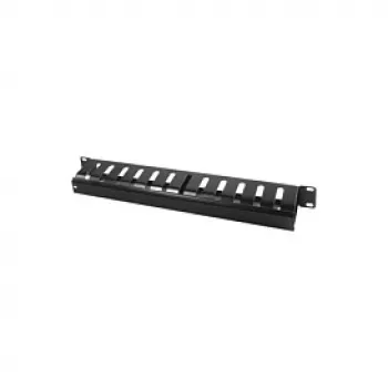 LogiLink 19 inch 1U kabelmanagementpaneel met afdekking, zwart