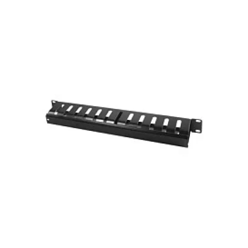 LogiLink 19 inch 1U kabelmanagementpaneel met afdekking, zwart