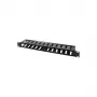 LogiLink 19 inch 1U kabelmanagementpaneel met afdekking, zwart