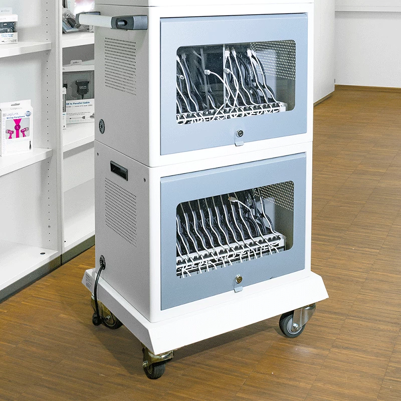 LogiLink SCS0150 rolwagenbasis voor multi-laadstations en -kasten, metaal, grijs