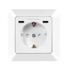LogiLink wandcontactdoos met 1 Schuko-stopcontact en 2-poorts USB-C-oplader, 25W PD, wit