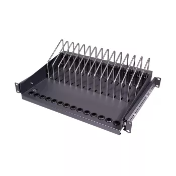 LogiLink SF100B 19 inch 1U uitschuifbaar rek voor notebooks, tablets en smartphones, zwart