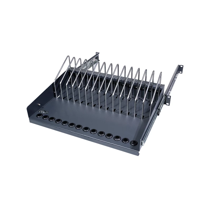 LogiLink SF100B 19 inch 1U uitschuifbaar rek voor notebooks, tablets en smartphones, zwart