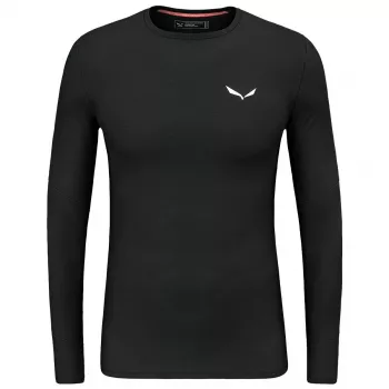 Salewa Cristallo Warm Amr L/S Tee heren Alpine Merino baselayer - Black Out