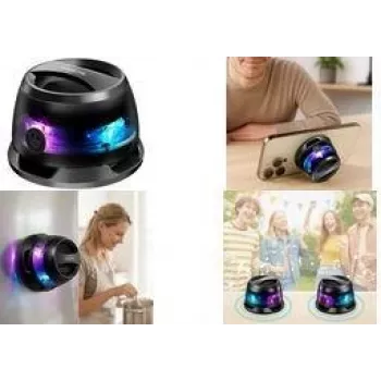 LogiLink SP0073 draagbare Bluetooth 5.4 TWS-luidspreker met magneetvoet, LED-verlichting, IPX5 spatwaterbescherming, zwart