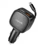 LogiLink USB-autolader, 3 poorten incl. intrekbare USB-C-kabel, 60W, PD, QC, zwart