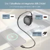 LogiLink USB-autolader, 3 poorten incl. intrekbare USB-C-kabel, 60W, PD, QC, zwart