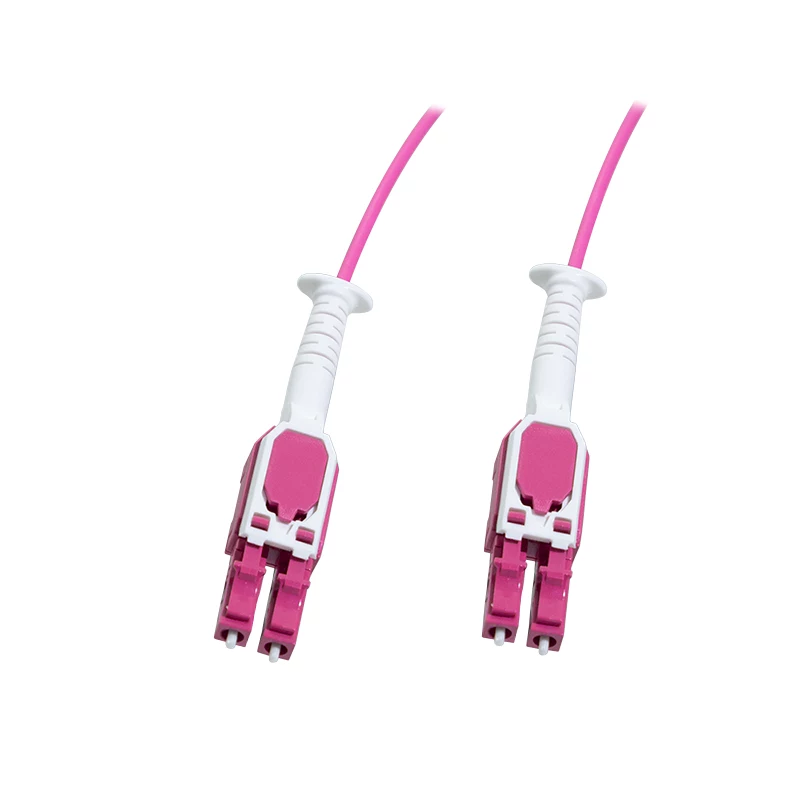 LogiLink Uniboot Push-Pull LC-LC OM4 multimode glasvezel-patchkabel, 1,0 m, LSZH, Heather Violet