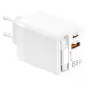LogiLink USB-A/C-lader 65 W GaN 3-poorts wit met USB-C-kabel