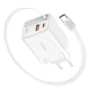 LogiLink USB-A/C-lader 65 W GaN 3-poorts wit met USB-C-kabel