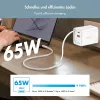 LogiLink USB-A/C-lader 65 W GaN 3-poorts wit met USB-C-kabel