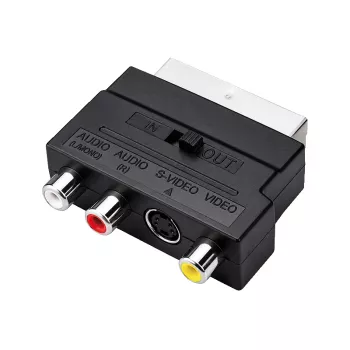 LogiLink SCART naar RCA/S-Video-adapter met schakelaar, zwart