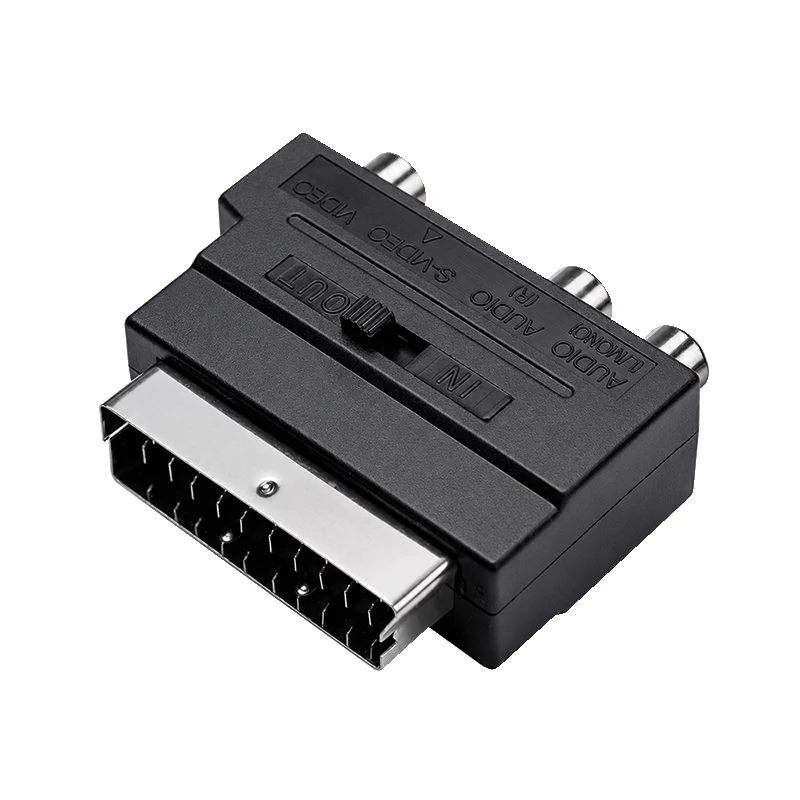 LogiLink SCART naar RCA/S-Video-adapter met schakelaar, zwart