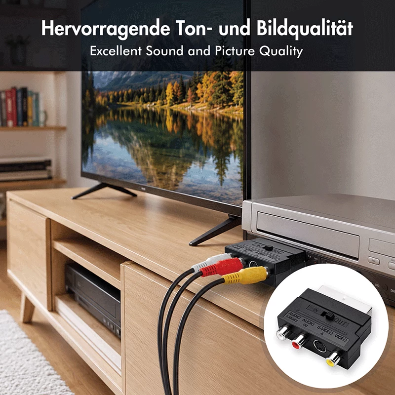 LogiLink SCART naar RCA/S-Video-adapter met schakelaar, zwart