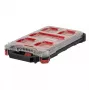 Milwaukee PACKOUT slanke organizer medium 8277387 - IP65 water- en stofdicht, 10 uitneembare bakken, transparant polycarbonaat deksel, metaalversterkte sluitingen, rood/zwart