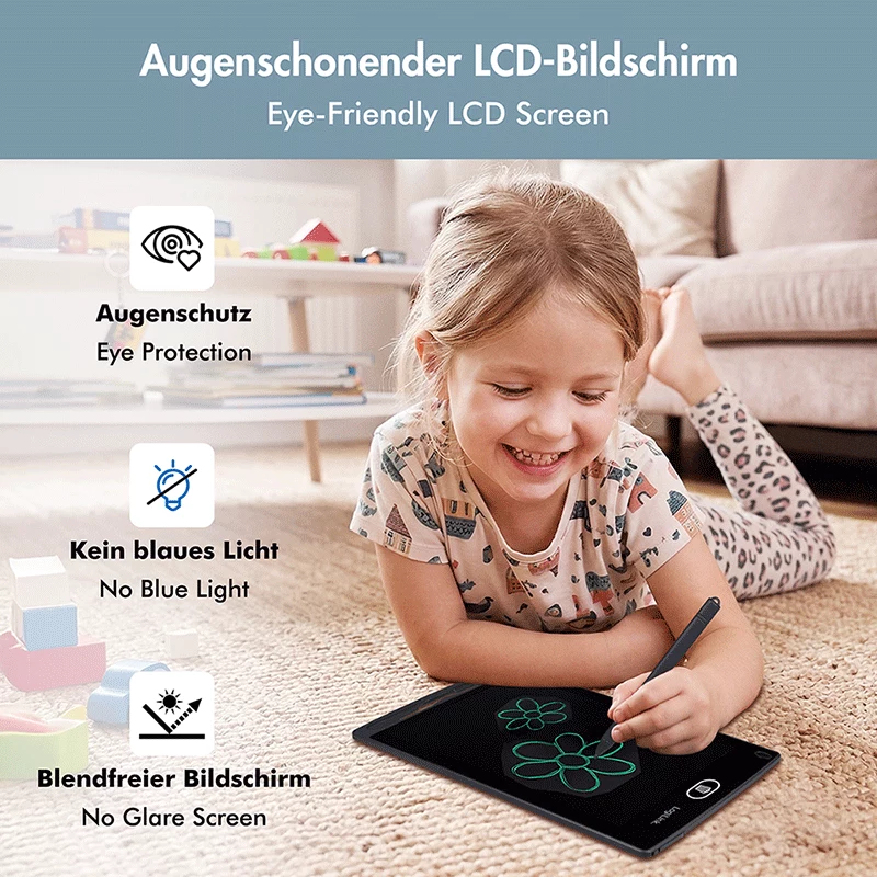LogiLink LCD-schrijftablet 8,5 inch zwart met magneten