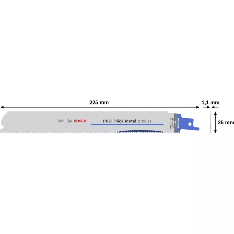 Bosch 2608658999 Expert Progressor for Metal S 1137 HBF reciprozaagbladen, 225 mm, 1,1 mm, 25-pack