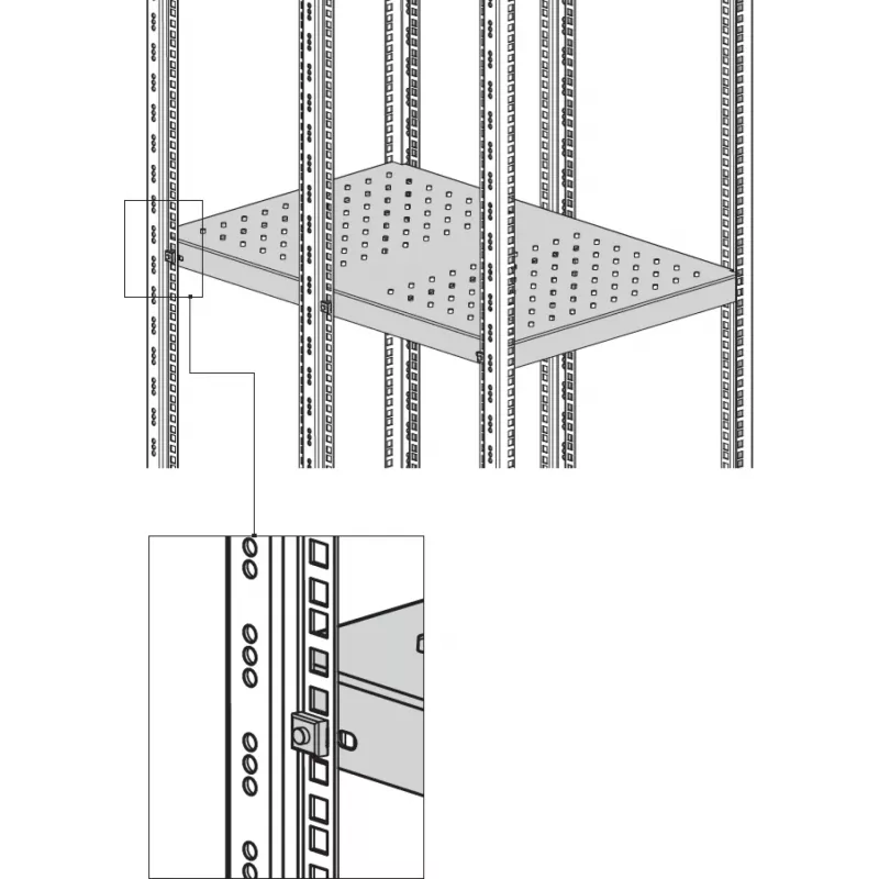 EFB Elektronik zware vaste bodemplaat 6U zijmontage 200 kg lichtgrijs RAL 7035