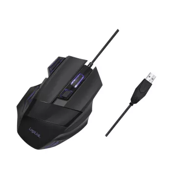 LogiLink ergonomische optische muis 7 knoppen USB bedraad verticaal rechtshandig zwart