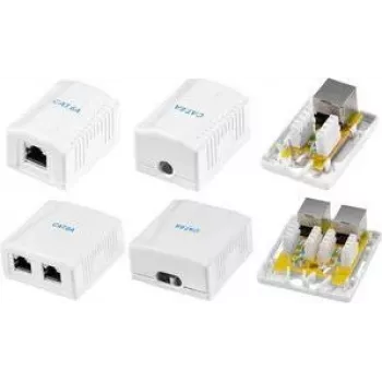 LogiLink NP0097 Cat.6A opbouwdoos, 2x RJ45, afgeschermd, wit