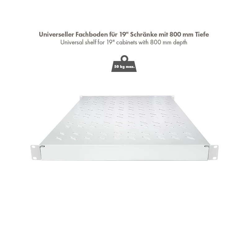LogiLink 19 inch verstelbare rack-plank voor 800 mm diepe racks, lichtgrijs