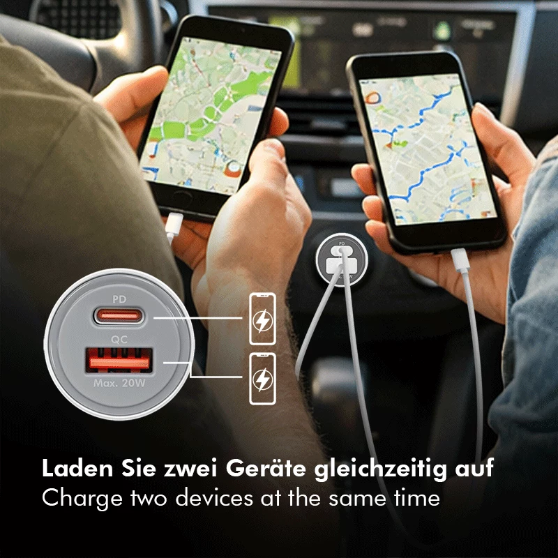 LogiLink USB-autolader, 2 poorten, 20W snelladen, zilver