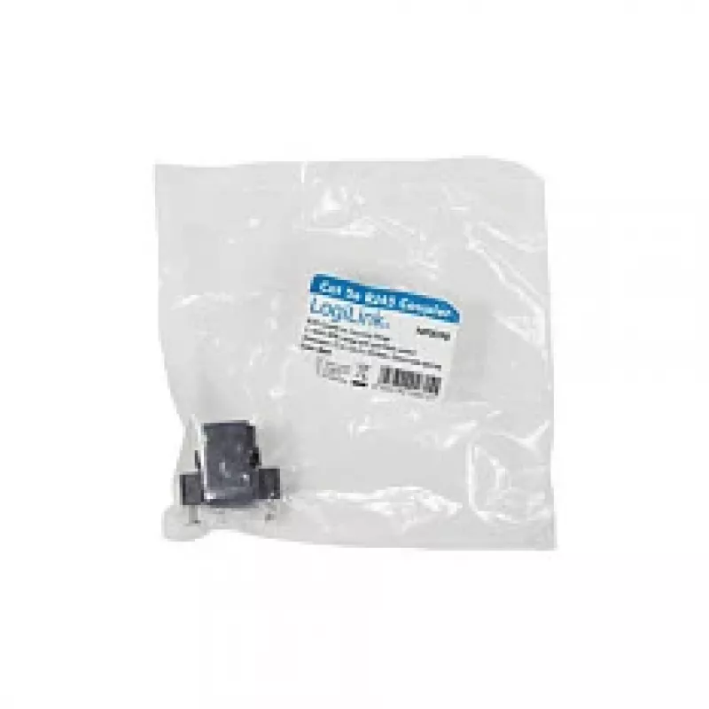 LOGILINK NP0098 RJ45-koppeling met montageflens, 2x RJ45-bus, Cat.5e UTP, zwart