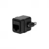 LOGILINK NP0098 RJ45-koppeling met montageflens, 2x RJ45-bus, Cat.5e UTP, zwart