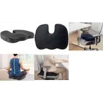 LogiLink orthopedisch memoryschuim-zitkussen met draagbeugel, zwart (EO0089)