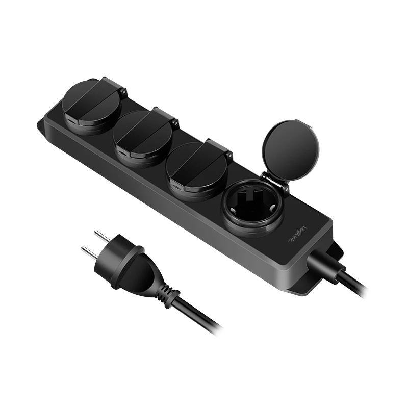 LogiLink outdoor-stroomverdeelkast met 4-voudige stekkerdoos, IP54, groen, 2m kabel