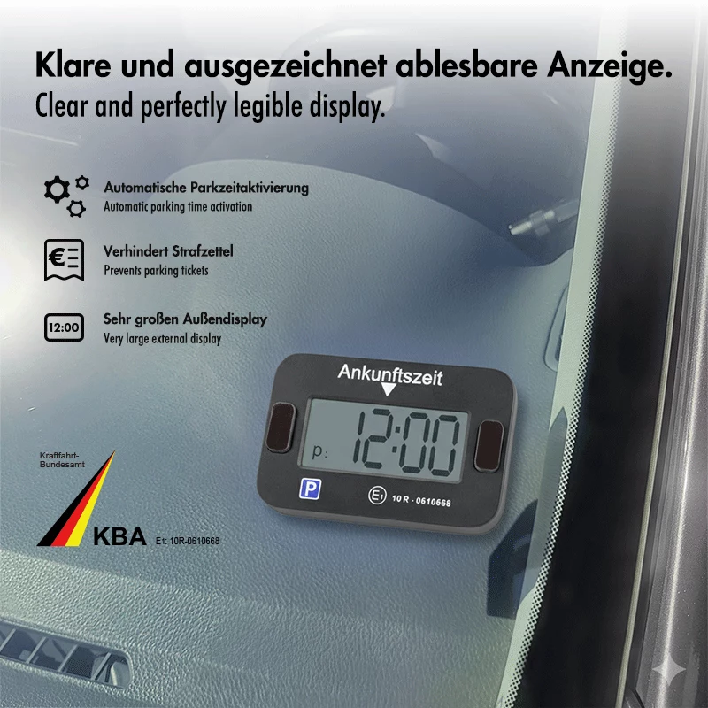 LogiLink elektronische parkeerschijf, KBA-gecertificeerd, zwart