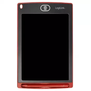 LogiLink LCD-schrijftablet 8,5 inch, rood, met 2 magneten