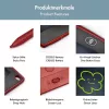 LogiLink LCD-schrijftablet 8,5 inch, rood, met 2 magneten