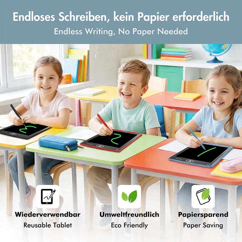 LogiLink LCD-schrijftablet 8.5, eenkleurig, met 2 magneten, blauw