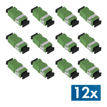 LogiLink FA01SC8 SC simplex APC glasvezeladapter, flensloos, groen, 12-pack