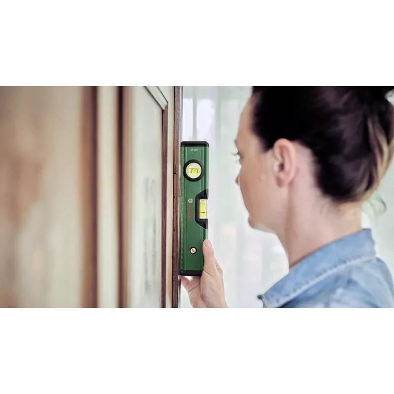 BOSCH DIY waterpas 25 cm groen met V-groef en vlakgefreesde basis