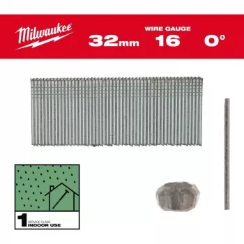 Milwaukee 16 Gauge 25 mm rechte brads voor M18 FN16GS (5000 stuks)