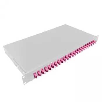 LogiLink F24LC4G 24-poorts LC duplex glasvezel-patchpaneel, 1U 19 inch rackmontage, grijze stalen