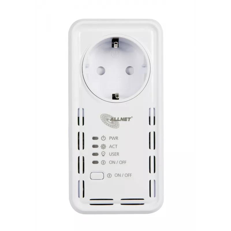 ALLNET ALL3075v4 slimme stekker met Wi-Fi en Ethernet, energiemonitoring, type F Schuko, 16A, 3680W