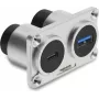 Delock dual panel mount USB 3.2 Gen 1 Type-A bus + USB 3.2 Gen 2 Type-C bus met 100 W Power Delivery, zilver
