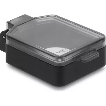 Delock D-Type module afdekplaat zwart/transparant – automatische stofbeschermkap met veerbelaste klep
