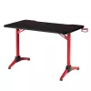 LogiLink gamingbureau, 120x60 cm, tafelblad van gehard glas met RGB-verlichting, rode rand