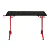 LogiLink gamingbureau, 120x60 cm, tafelblad van gehard glas met RGB-verlichting, rode rand