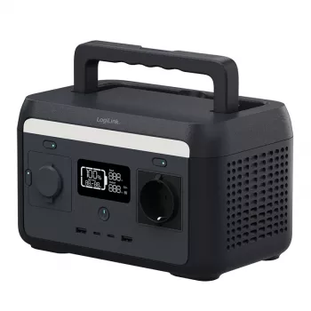 LogiLink draagbaar powerstation 300W LiFePO4-accu, 288Wh zuivere sinusgolf, 60W USB-C PD, QC3.0, Solar Ready
