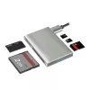 LogiLink USB 3.2 Gen1 5-in-1 kaartlezer, metalen behuizing, zilver