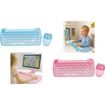 LogiLink Kids toetsenbord 2.4G combo set, roze